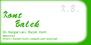 kont balek business card